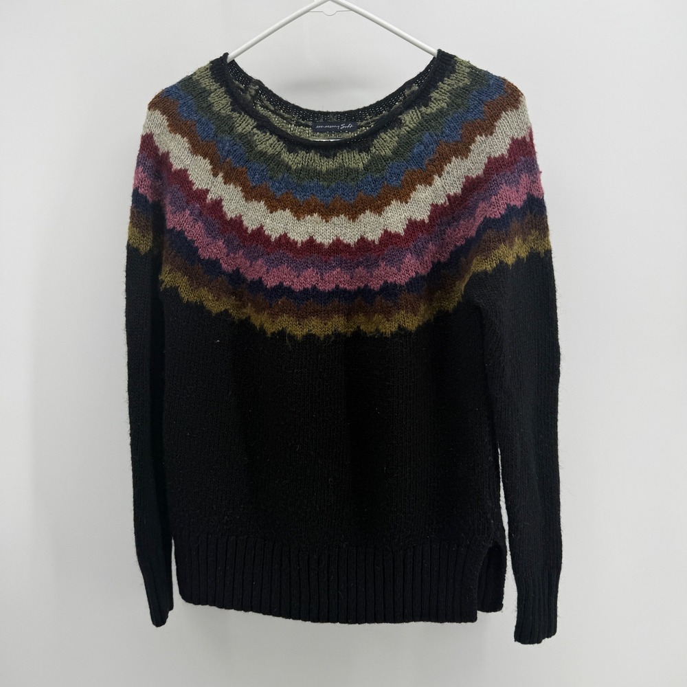American Eagle Ahh-mazingly Soft Fair Isle Chevron Wool Blend Sweater Small